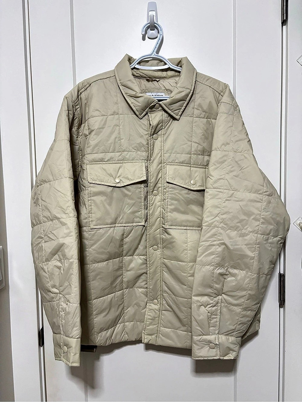 Old Navy Water-Resistant Quilted Shacket Cream XXL NWT